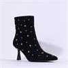 Pedro Anton Gerona Stud High Heel Boot - Black Suede